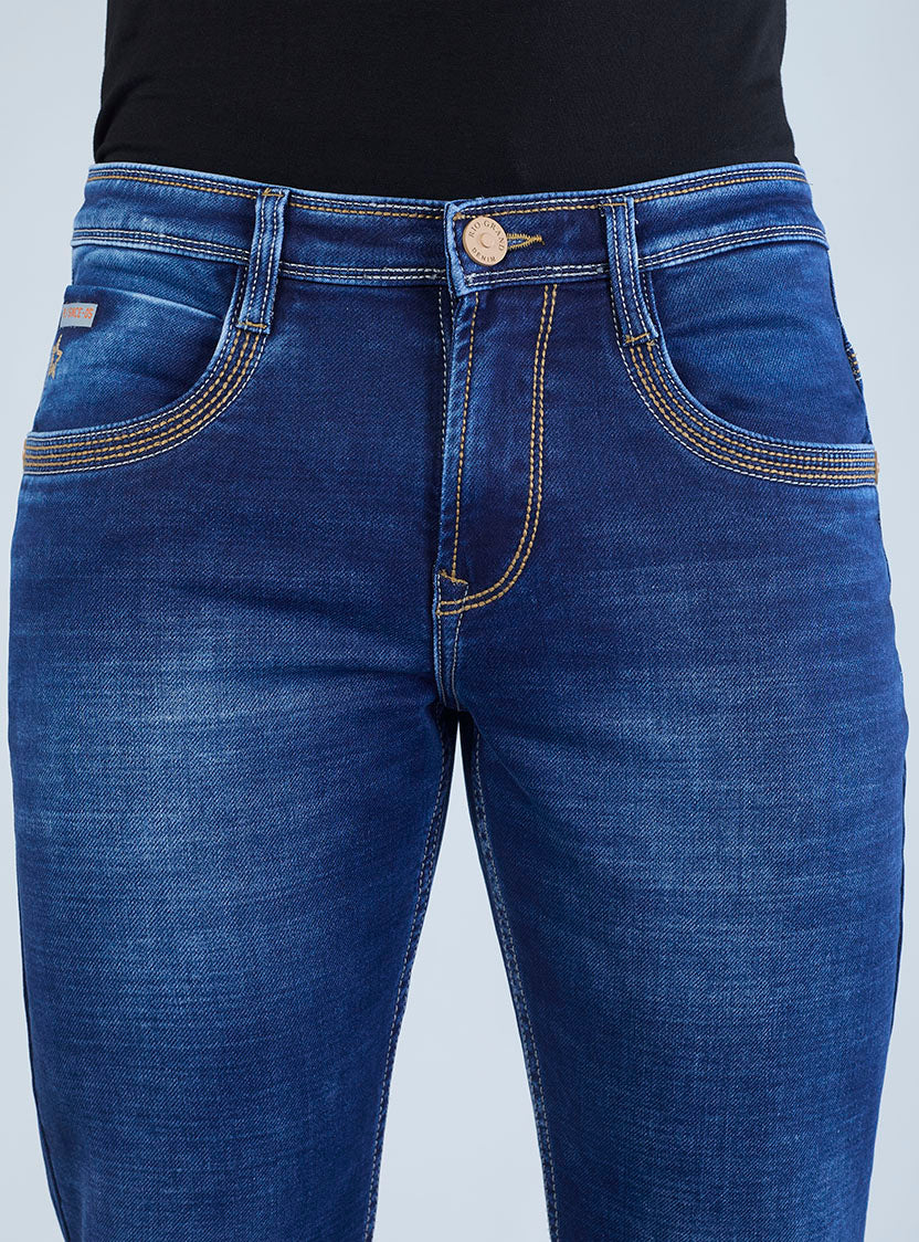 Smart Fit Royal Blue Slim Denim Jeans for Men