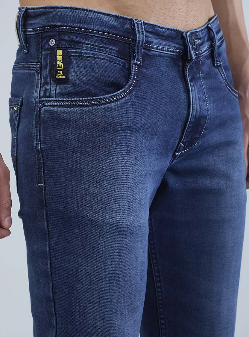 Smart Slim Fit Dark Indigo Blue Jeans for Men