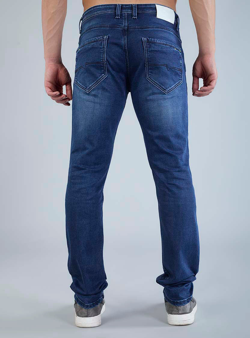 Smart Slim Fit Dark Indigo Blue Jeans for Men