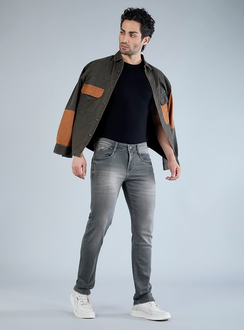 Smart Slim Fit Grey Wash Denim Jean