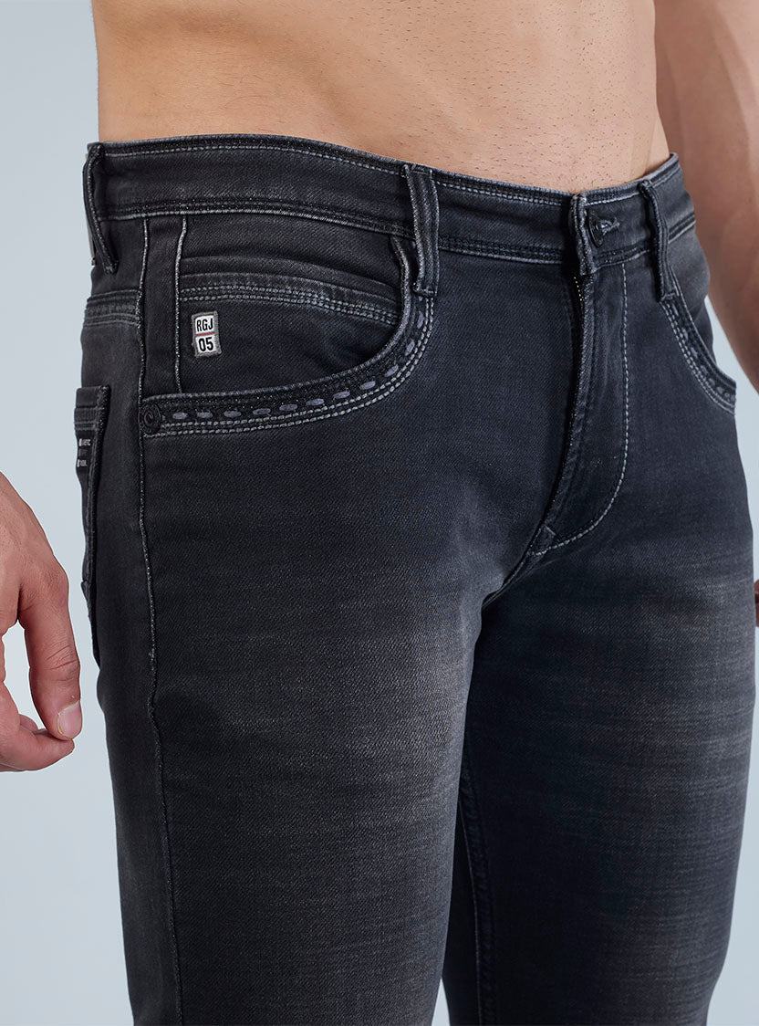 Charcoal Black Denim Wash Jeans