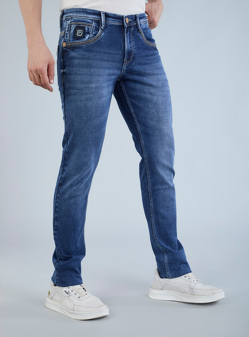 Riogrand Men's Premium Blue Washed Denim Jeans for Men