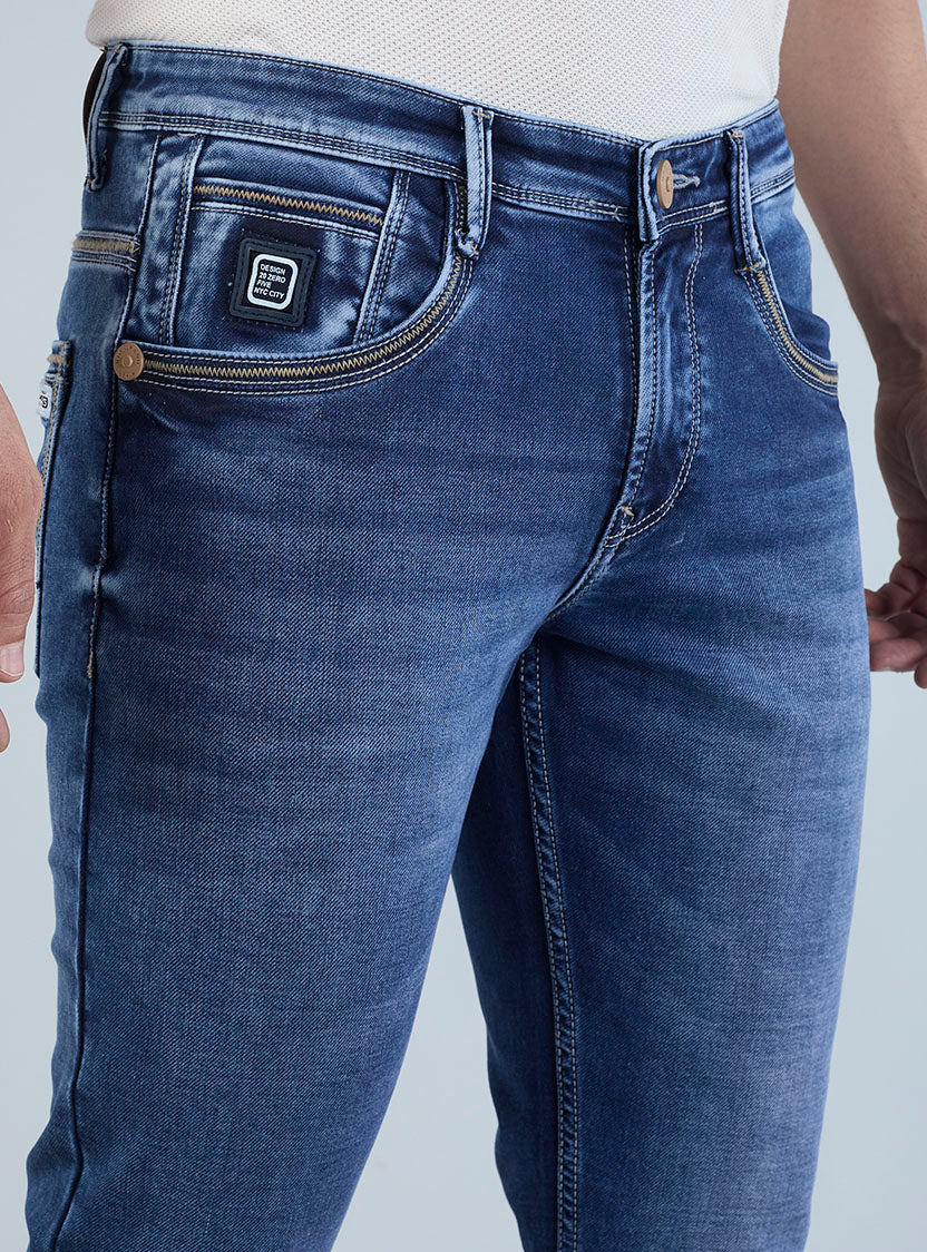 Riogrand Men's Premium Blue Washed Denim Jeans for Men