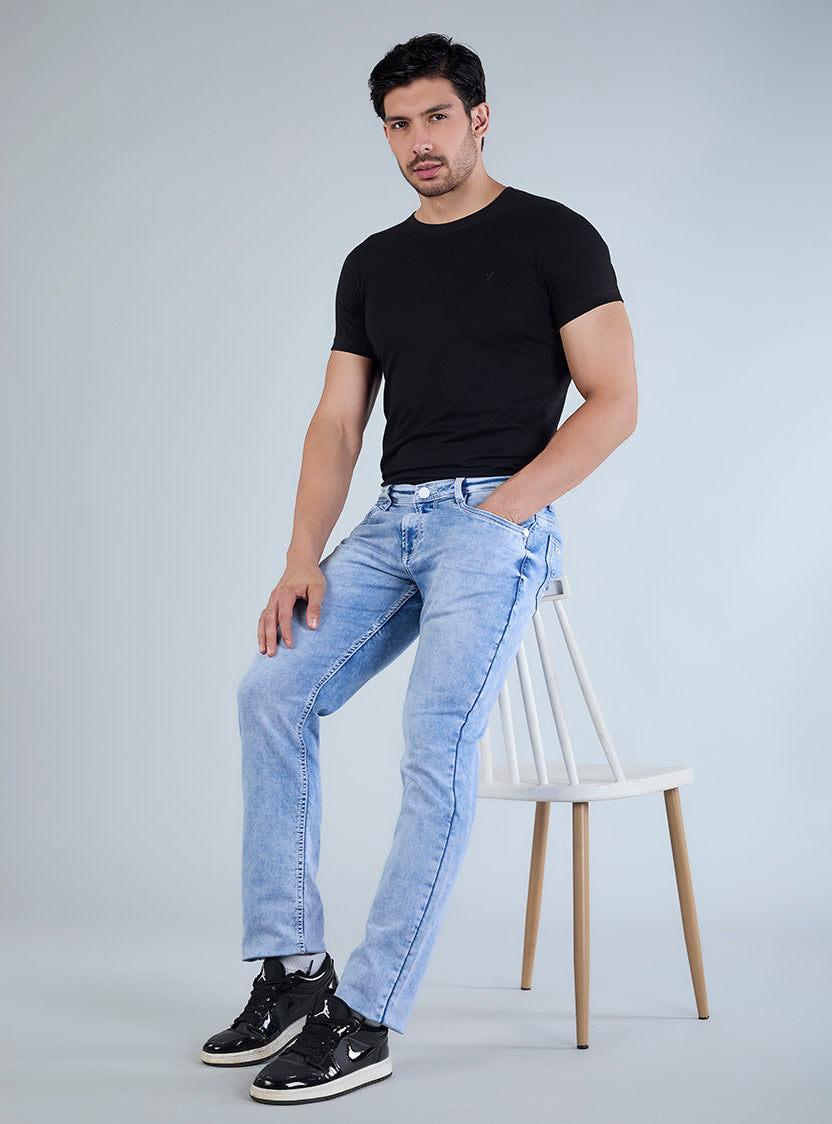 Riogrand Men's Premium Classic Ice Wash Denim Jeans for Men