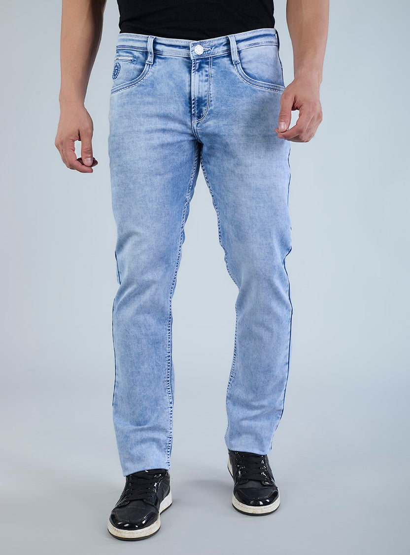 Riogrand Men's Premium Classic Ice Wash Denim Jeans for Men