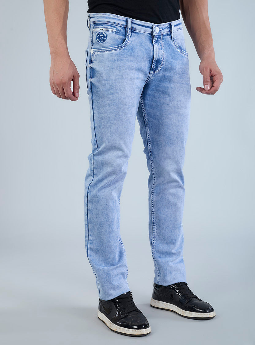 Riogrand Men's Premium Classic Ice Wash Denim Jeans for Men
