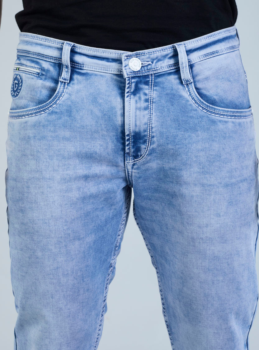 Riogrand Men's Premium Classic Ice Wash Denim Jeans for Men