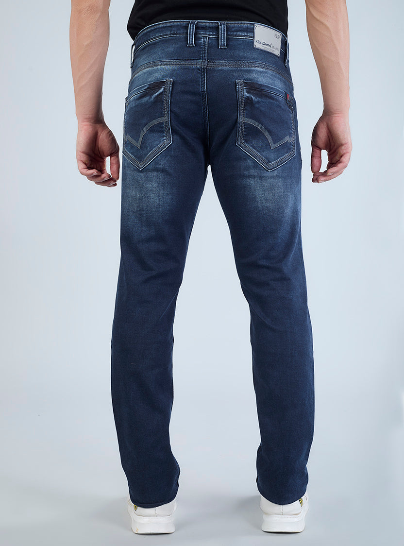 Riogrand Men's Premium Dark Greyish Blue Denim Jeans for Men