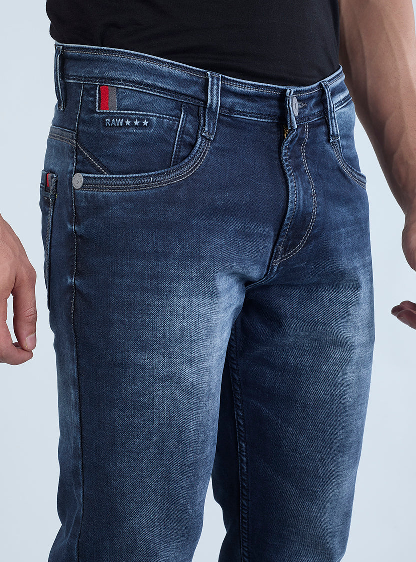 Riogrand Men's Premium Dark Greyish Blue Denim Jeans for Men