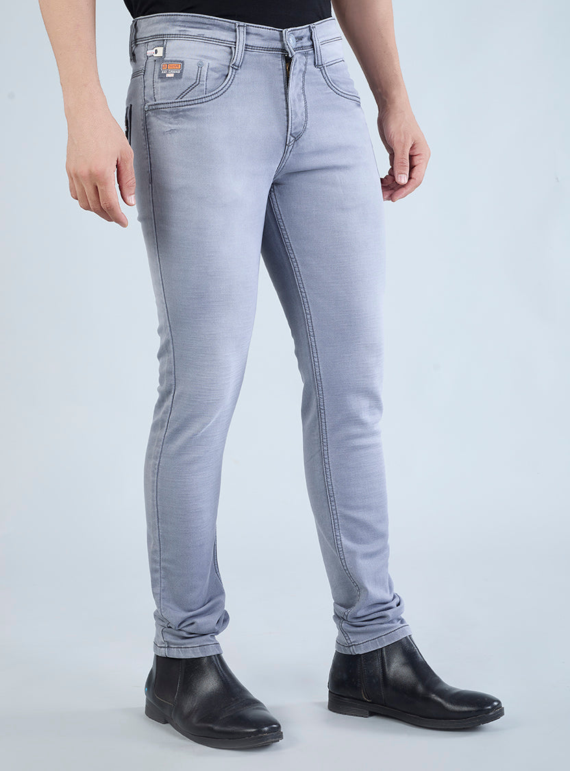 Riogrand Men's Premium Light Grey Denim Jeans for Men