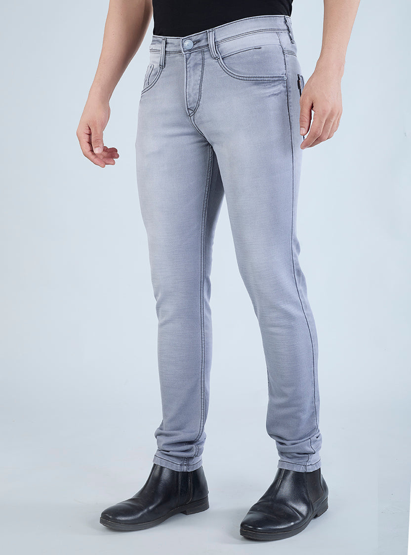 Riogrand Men's Premium Light Grey Denim Jeans for Men