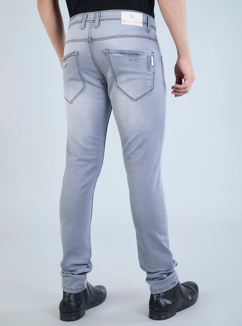 Riogrand Men's Premium Light Grey Denim Jeans for Men