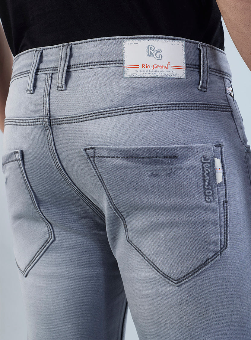 Riogrand Men's Premium Light Grey Denim Jeans for Men