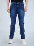 Smart Slim Fit Deep Indigo Blue Denim Jeans for Men