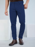 Slim Fit Mid Blue Corduroy Pants for Men
