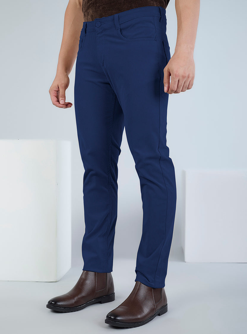 Slim Fit Grey Corduroy Pants for Men