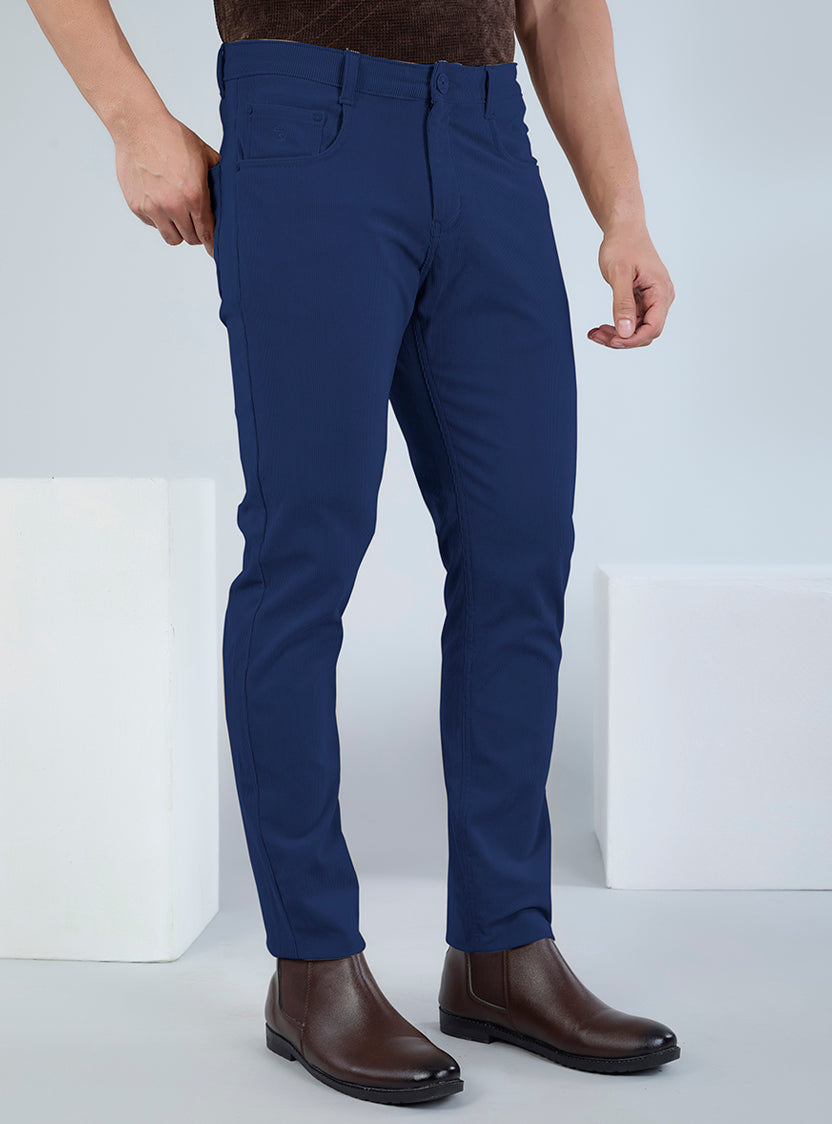 Slim Fit Grey Corduroy Pants for Men