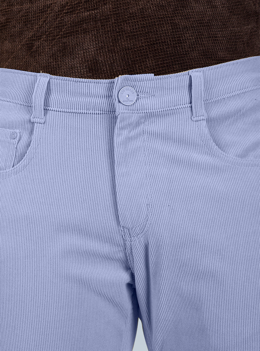 Slim Fit Olive Grey Corduroy Pants for Men