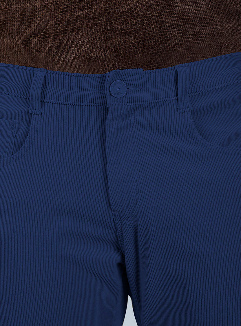 Slim Fit Grey Corduroy Pants for Men
