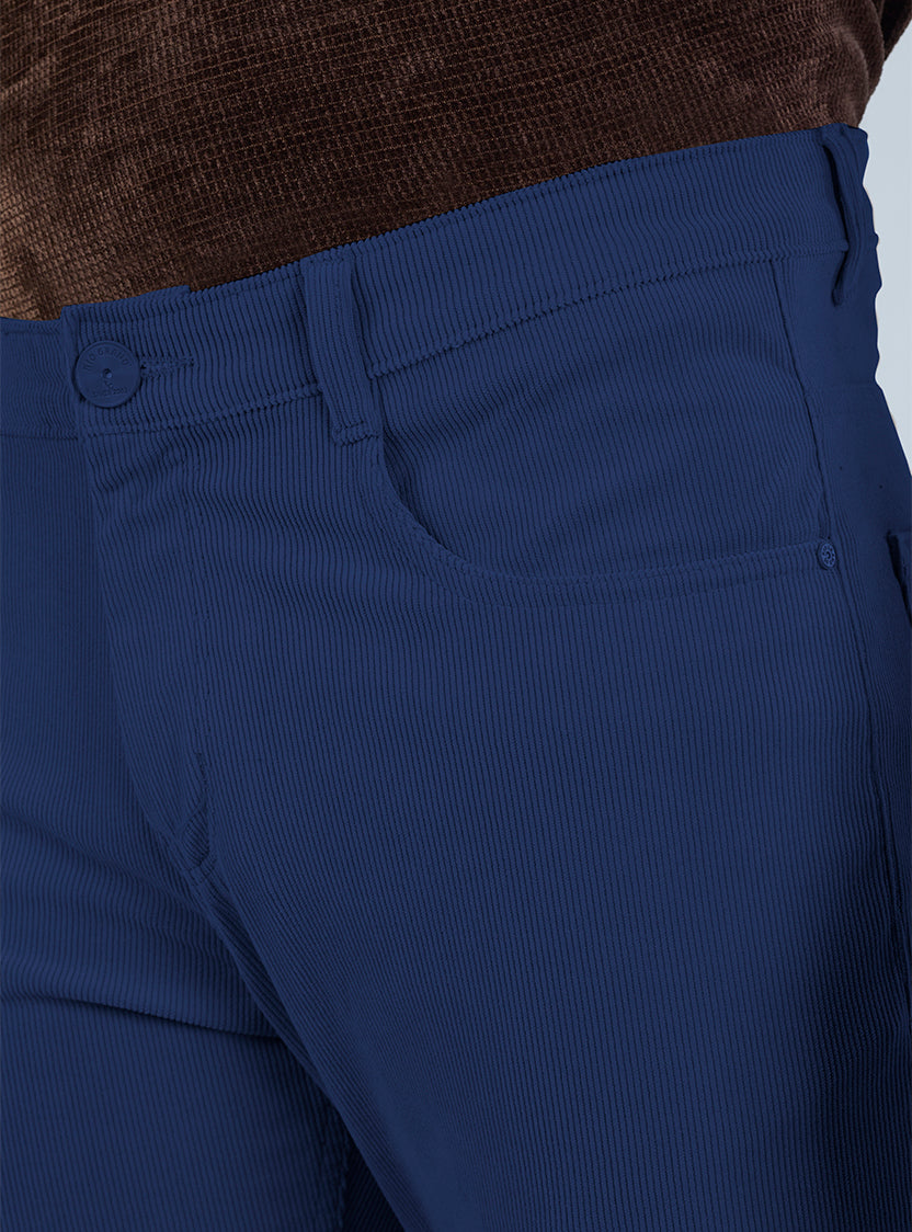 Slim Fit Grey Corduroy Pants for Men