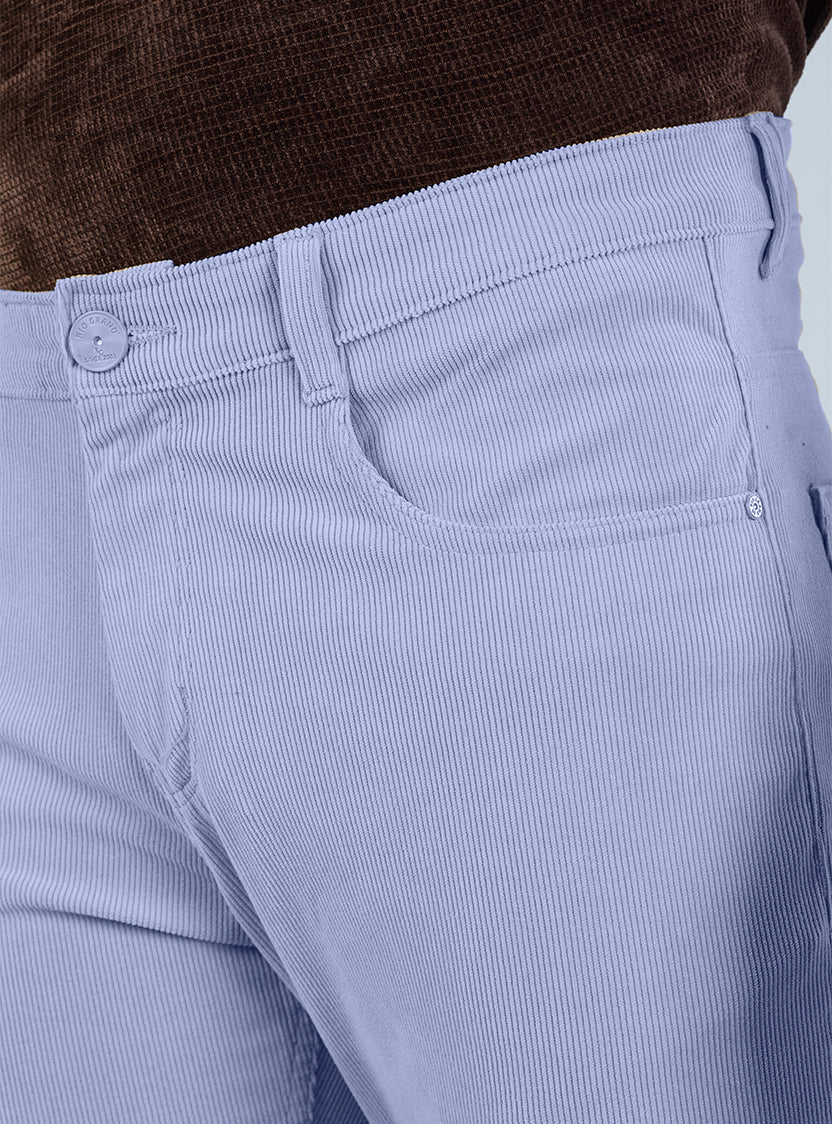 Slim Fit Grey Corduroy Pants for Men
