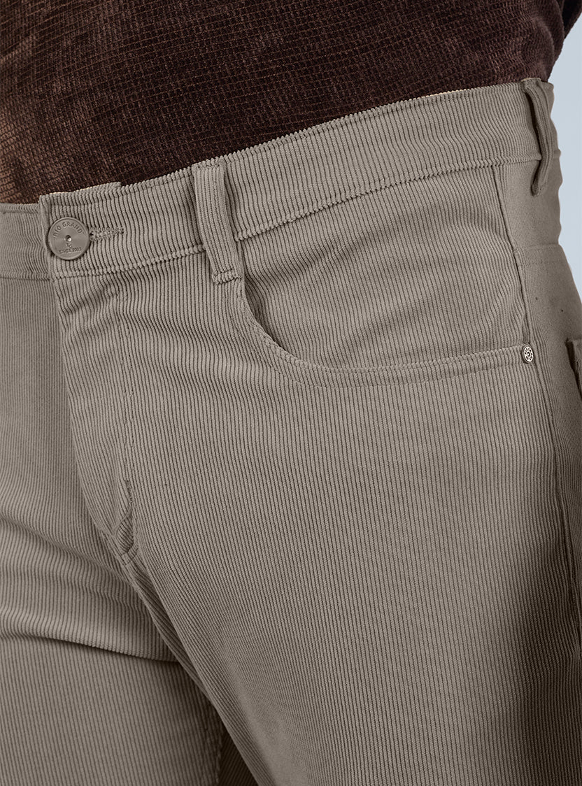 Slim Fit Grey Corduroy Pants for Men