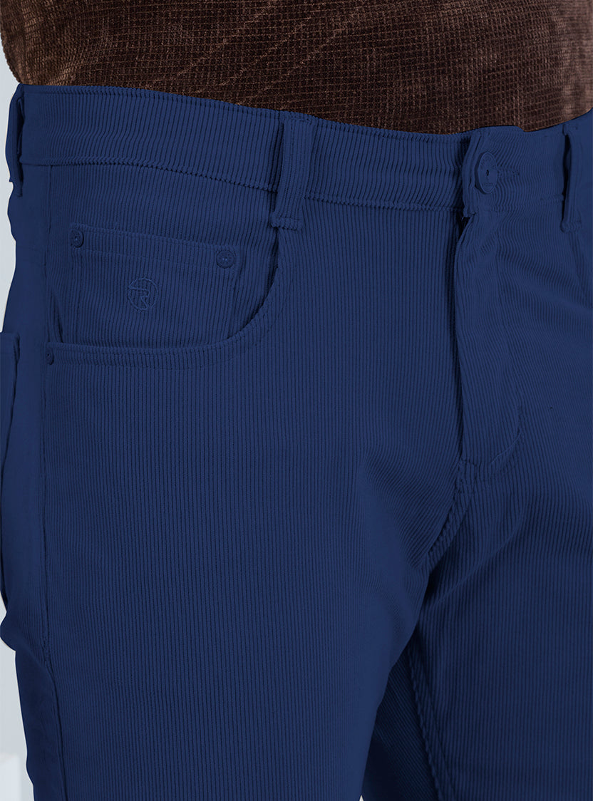Slim Fit Grey Corduroy Pants for Men