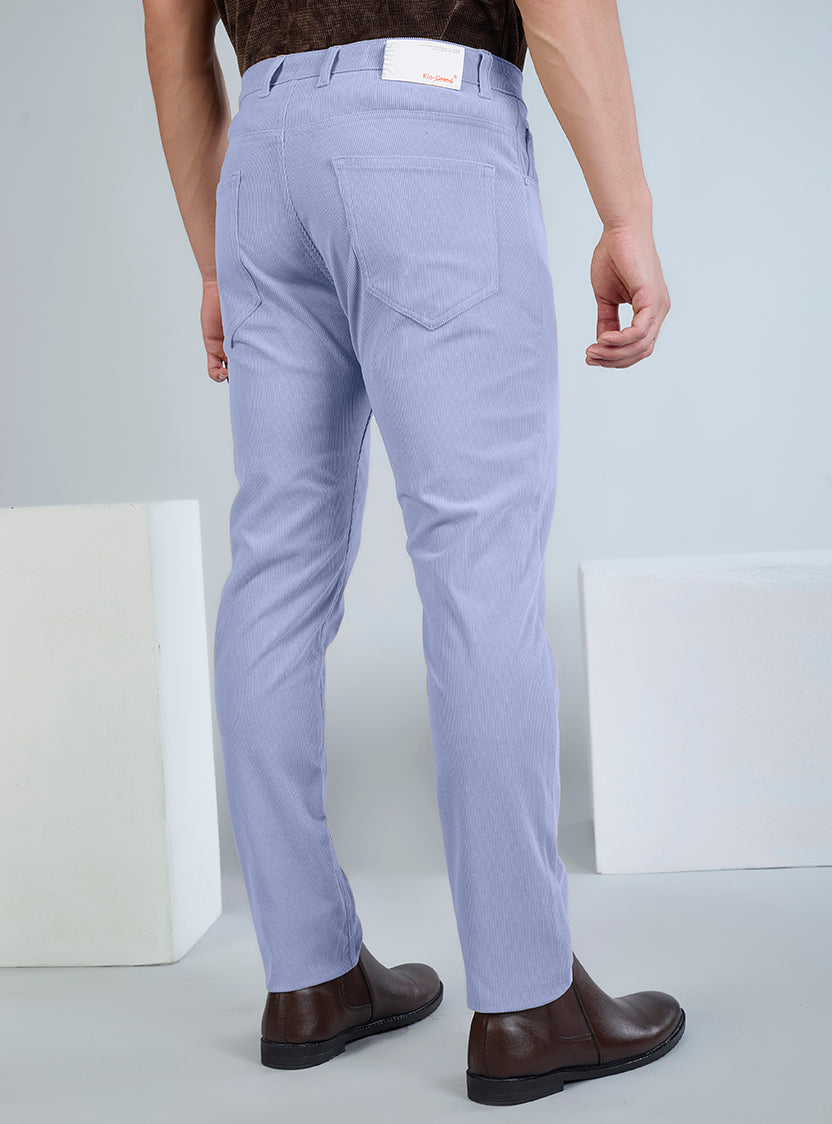 Slim Fit Grey Corduroy Pants for Men