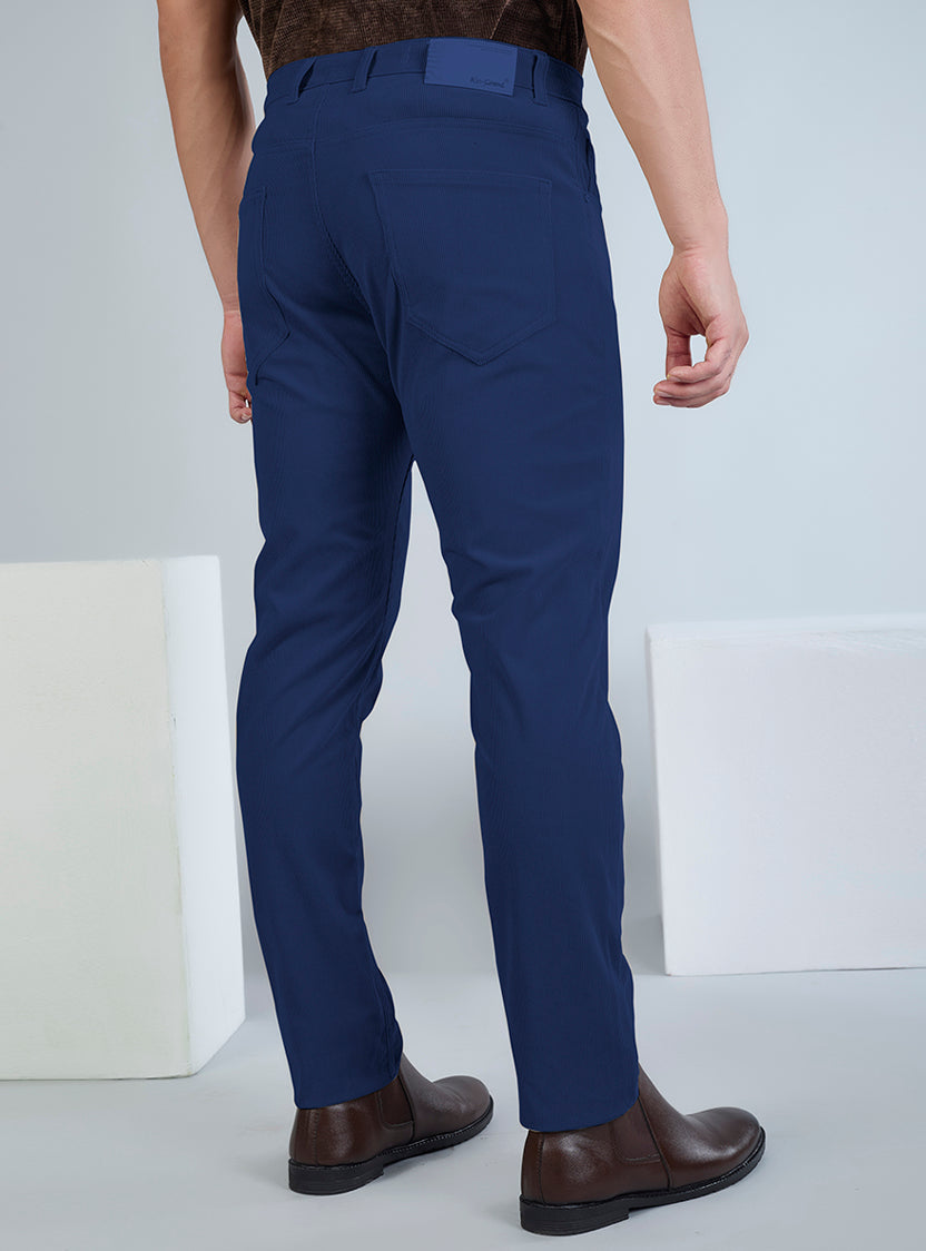 Slim Fit Grey Corduroy Pants for Men