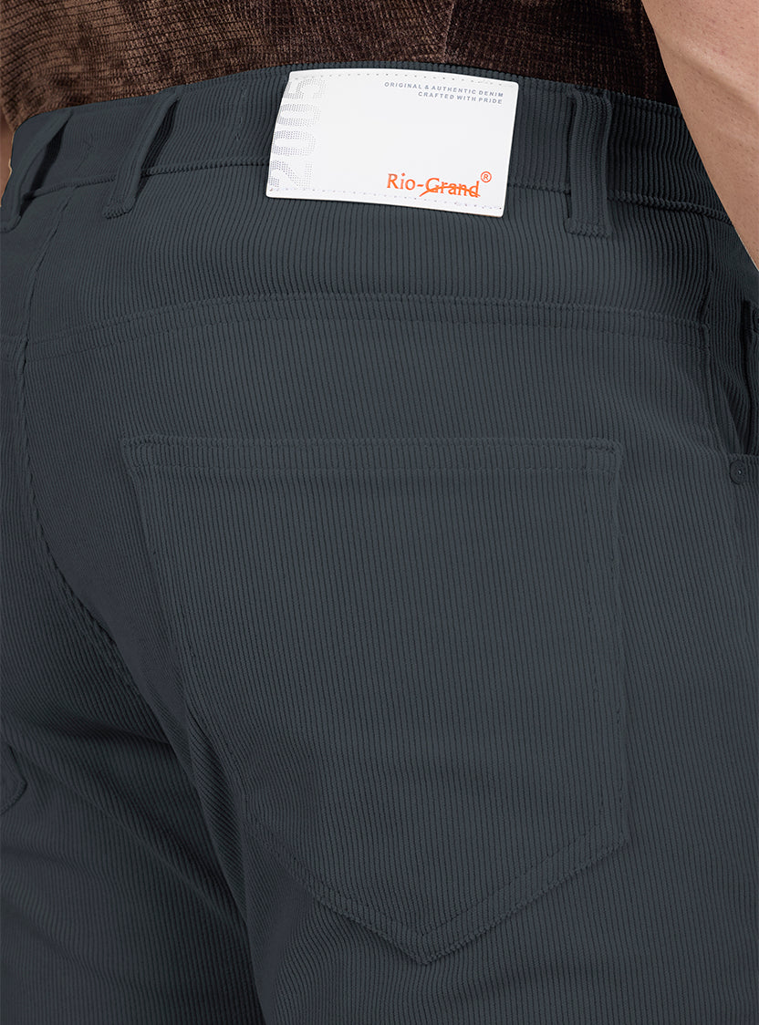 Slim Fit Grey Corduroy Pants for Men