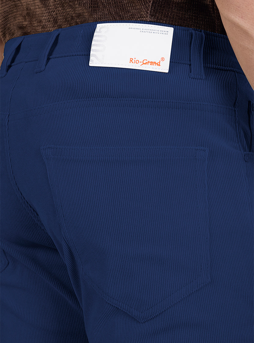 Slim Fit Grey Corduroy Pants for Men