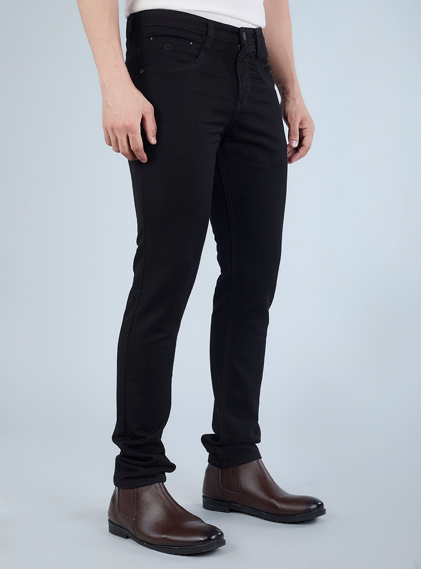 Smart Slim Fit Black Denim Jeans for Men