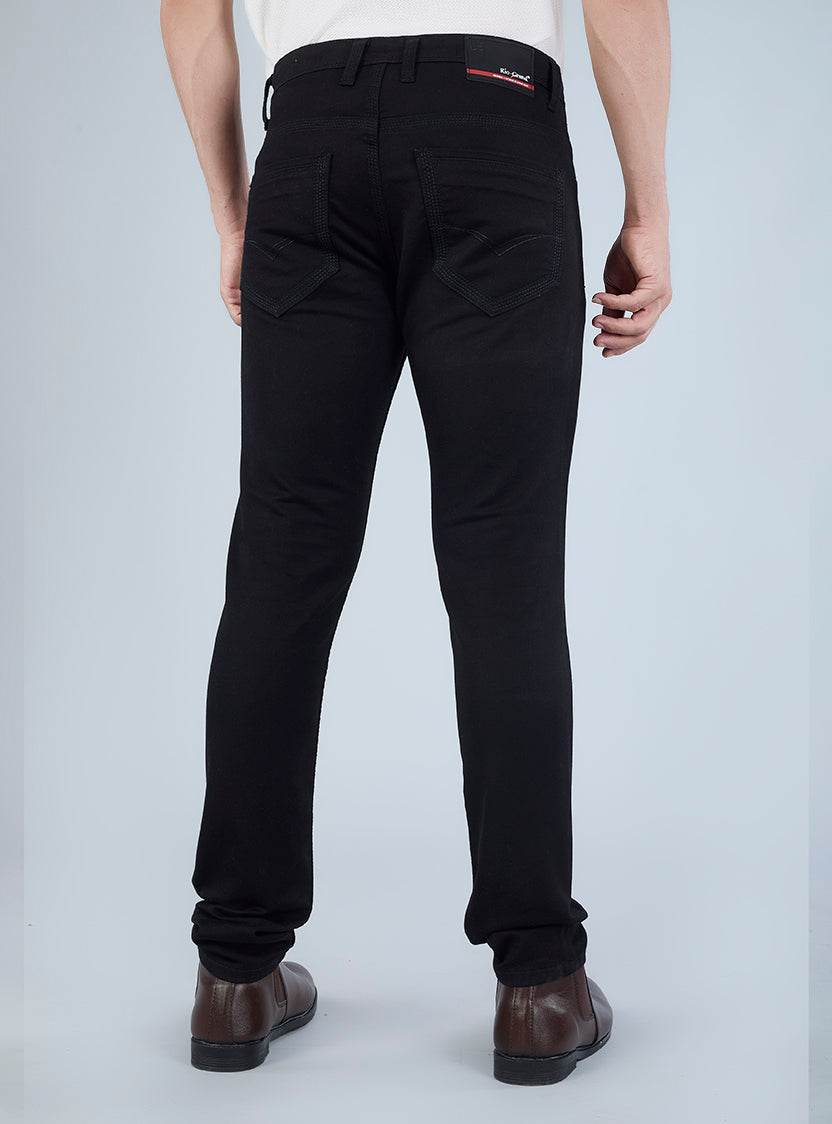 Smart Slim Fit Black Denim Jeans for Men