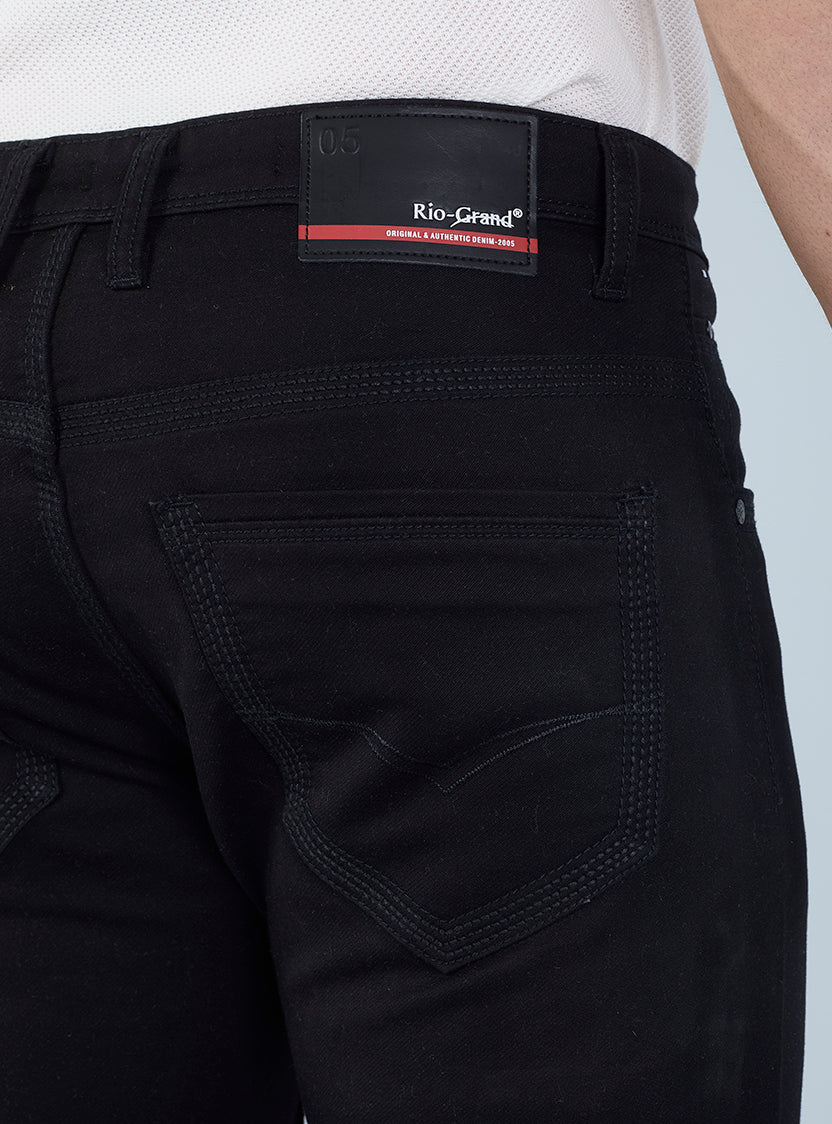 Smart Slim Fit Black Denim Jeans for Men