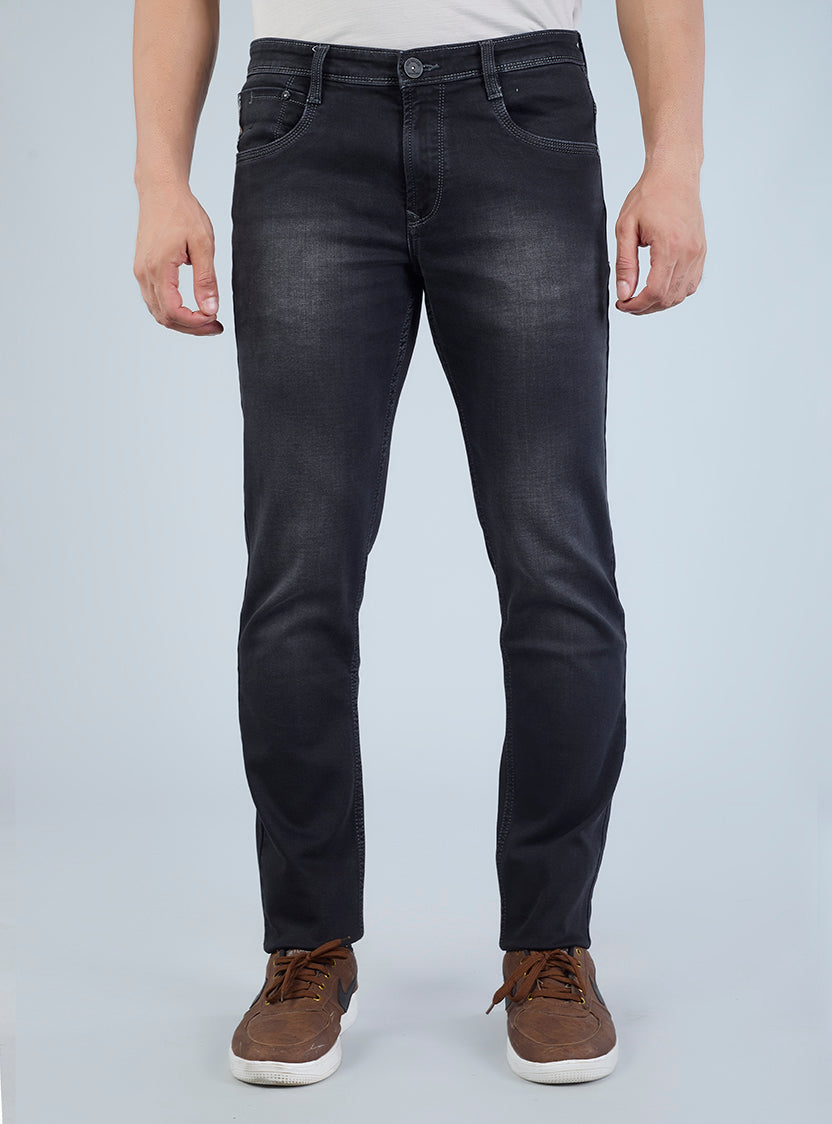 Smart Slim Fit Charcoal Black Denim Jeans for Men