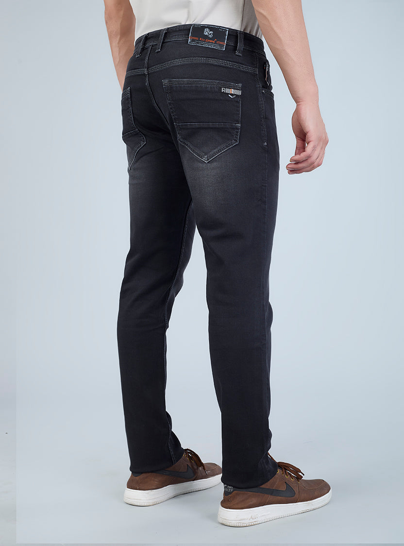 Smart Slim Fit Charcoal Black Denim Jeans for Men