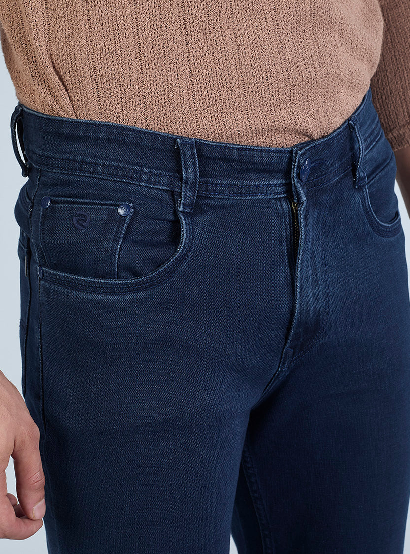 Smart Slim Fit Navy Denim Jeans for Men