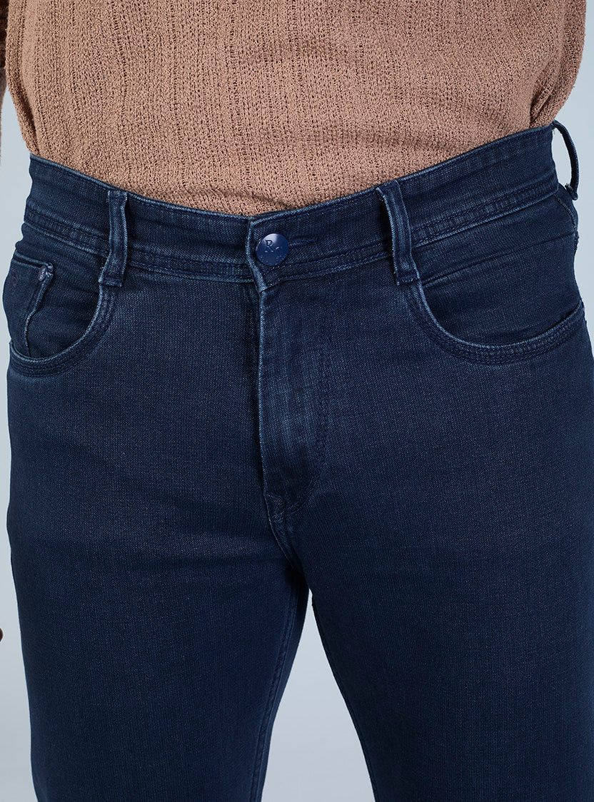 Smart Slim Fit Navy Denim Jeans for Men
