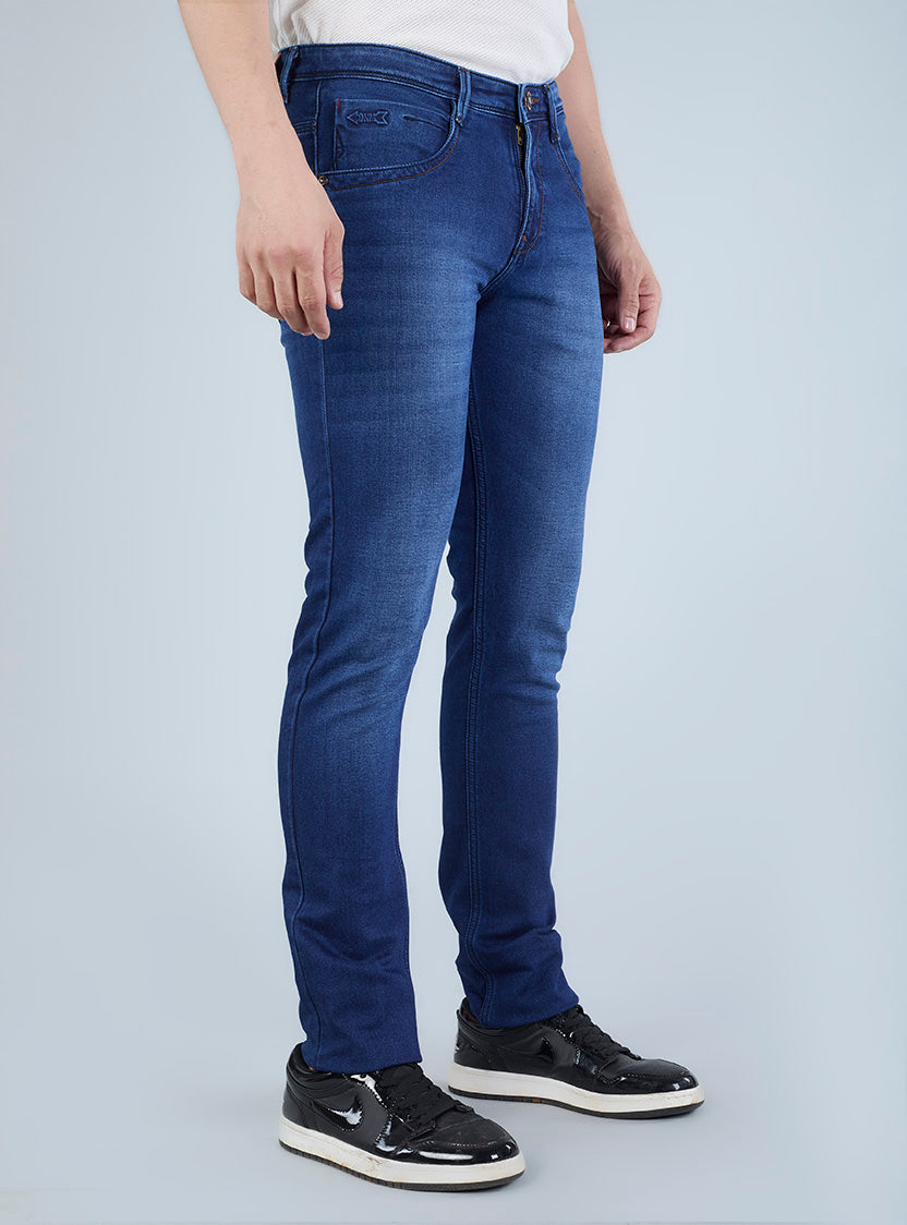 Smart Slim Fit Blue Wash Denim Jeans for Men