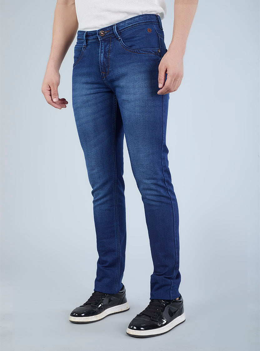 Smart Slim Fit Blue Wash Denim Jeans for Men