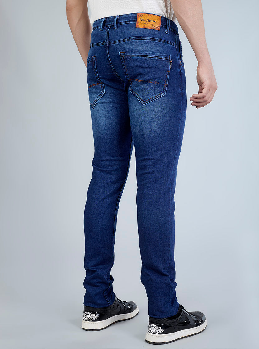 Smart Slim Fit Blue Wash Denim Jeans for Men