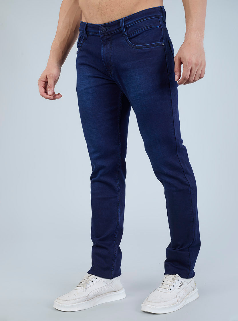 Smart Slim Fit Dark Indigo Blue Jeans for Men