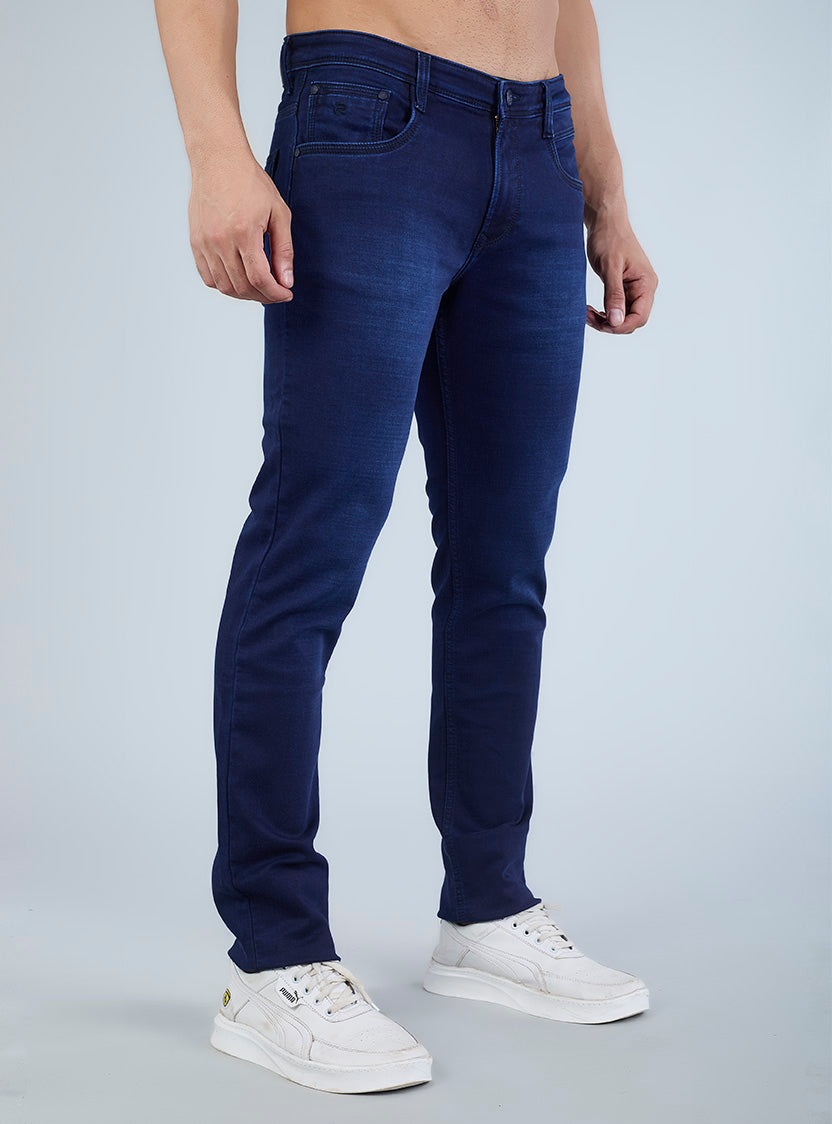 Smart Slim Fit Dark Indigo Blue Jeans for Men