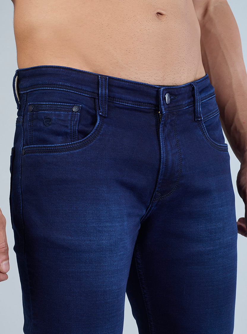 Smart Slim Fit Dark Indigo Blue Jeans for Men