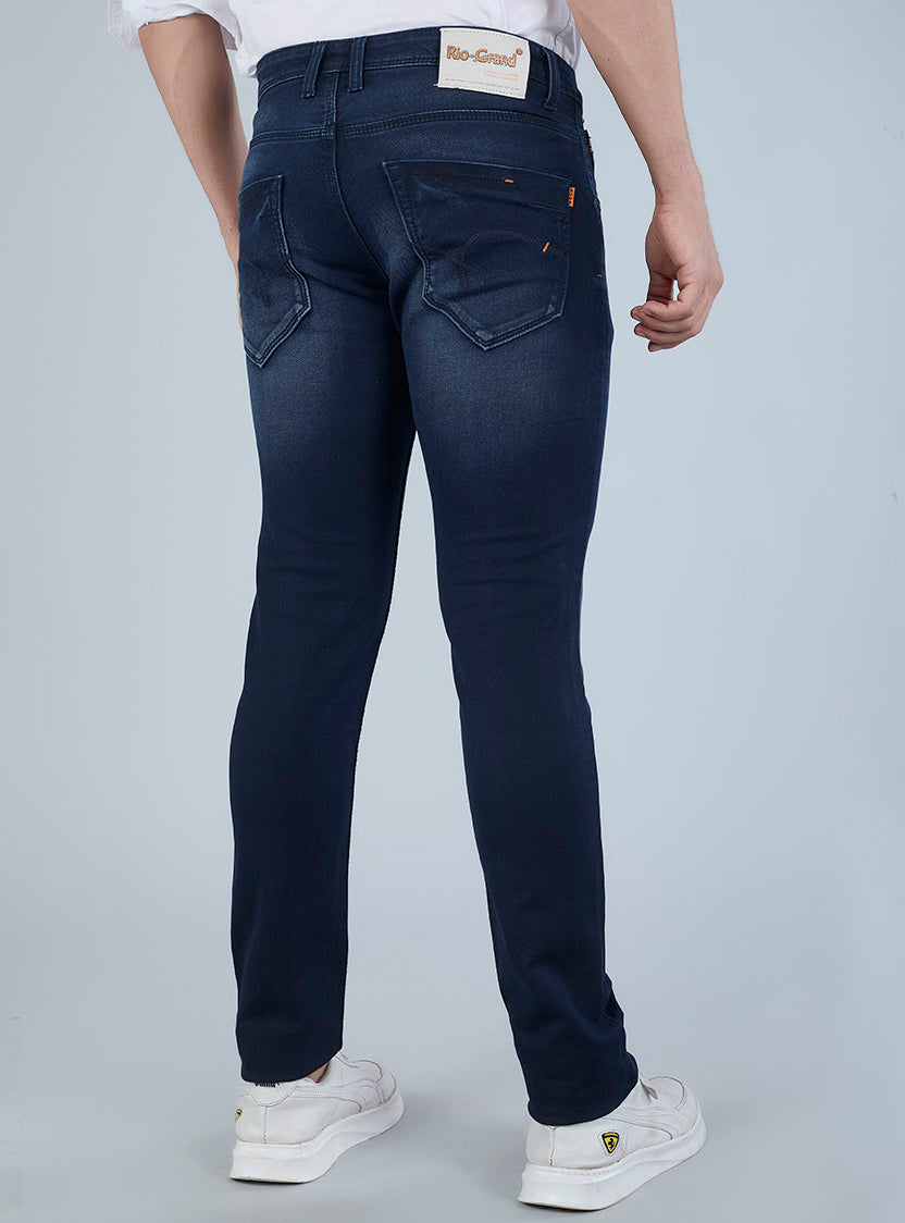 Smart Slim Fit Dark Blue Denim Jeans for Men