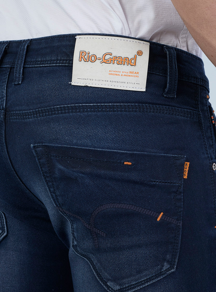 Smart Slim Fit Dark Blue Denim Jeans for Men