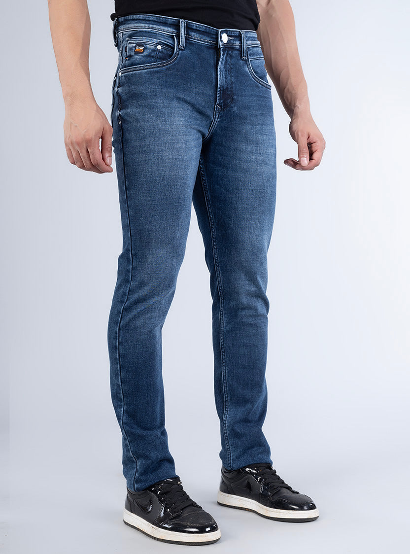 Smart Slim Fit Deep Indigo Blue Denim Jeans for Men
