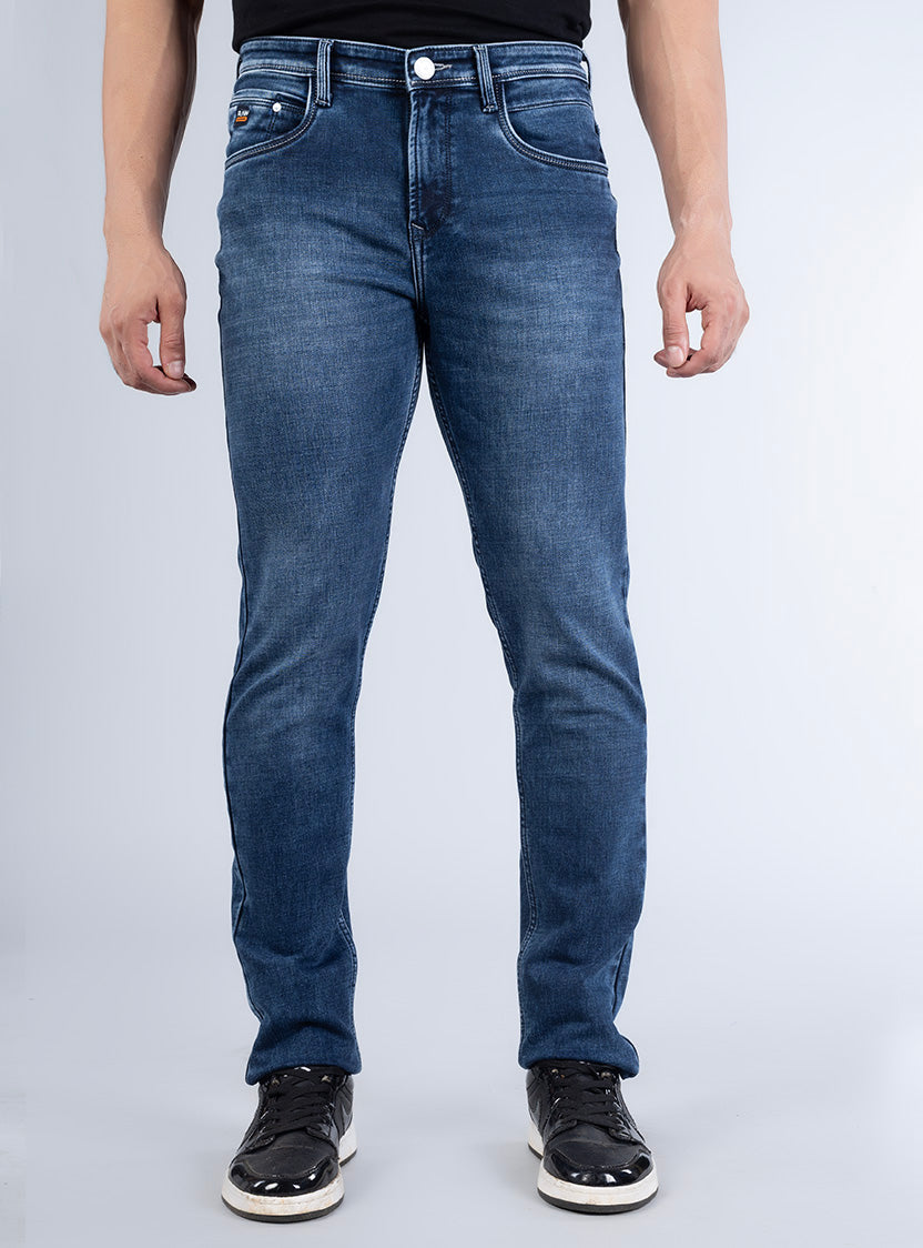 Smart Slim Fit Deep Indigo Blue Denim Jeans for Men