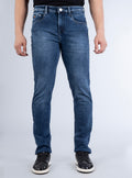 Smart Slim Fit Deep Indigo Blue Denim Jeans for Men