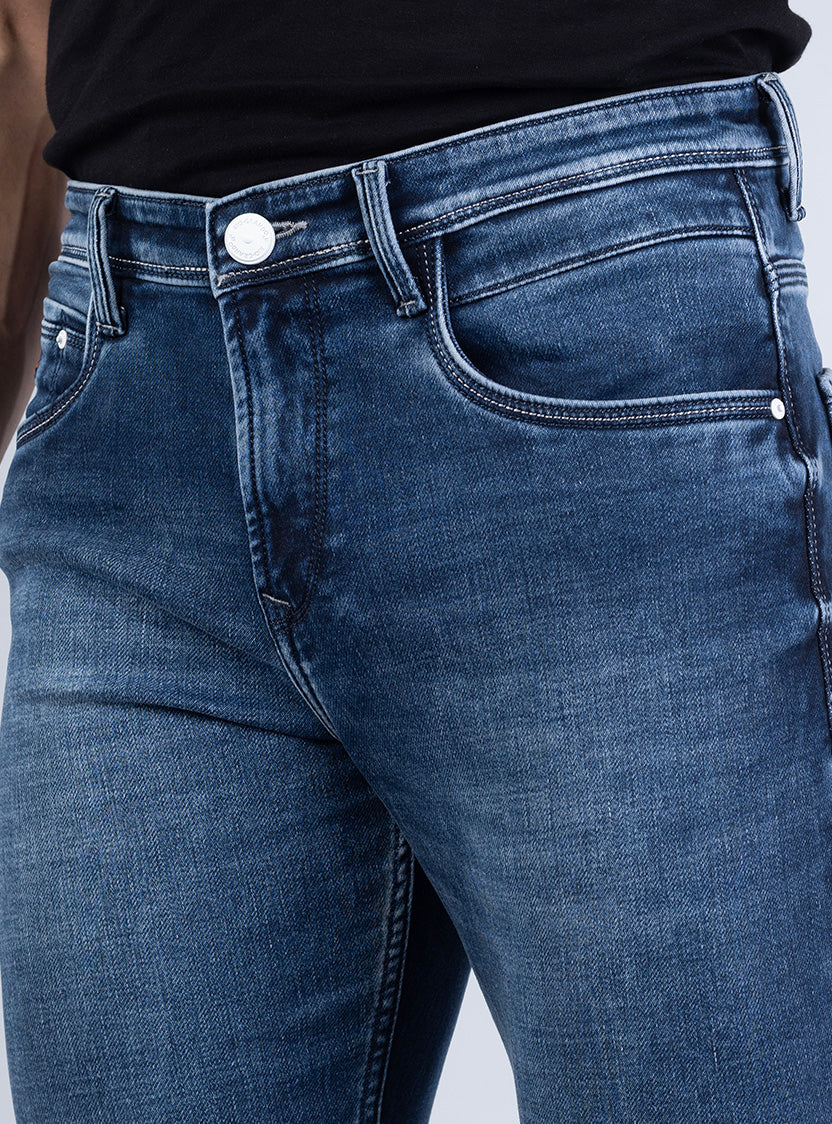 Smart Slim Fit Deep Indigo Blue Denim Jeans for Men